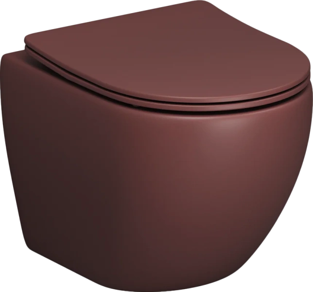 Унитаз подвесной Grossman Color бордовый матовый - фото 1