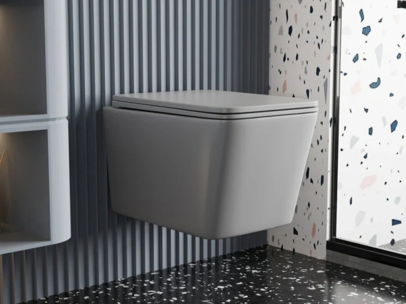 Унитаз подвесной Abber Rechteck серый матовый, цветные - фото 10