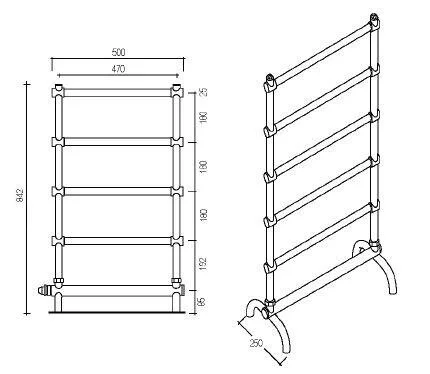 Полотенцесушитель электрический цвет:хром Margaroli 556, по запросу - фото 2