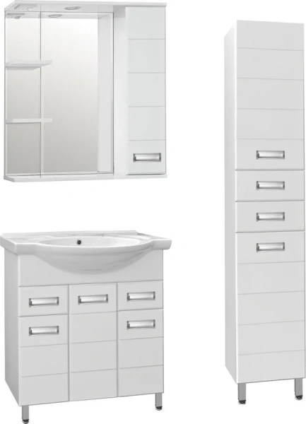 Зеркальный шкаф с подсветкой Style Line Ирис 75 см белый - фото 2