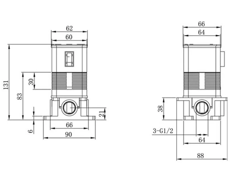 Смеситель скрытого монтажа для душа Caprigo Adria-Uno 02-550-crm, хром (УК043105) - фото 4