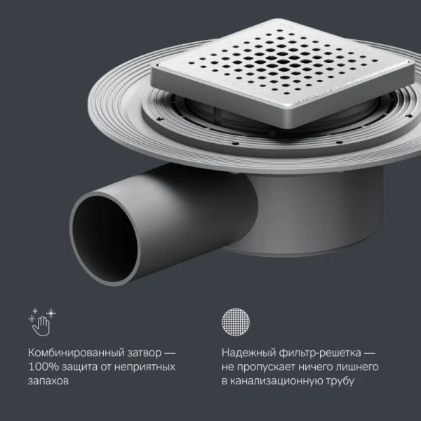 Душевой трап Am.Pm MasterFlow 10 см хром матовый, матовый хром index_1 - фото 10