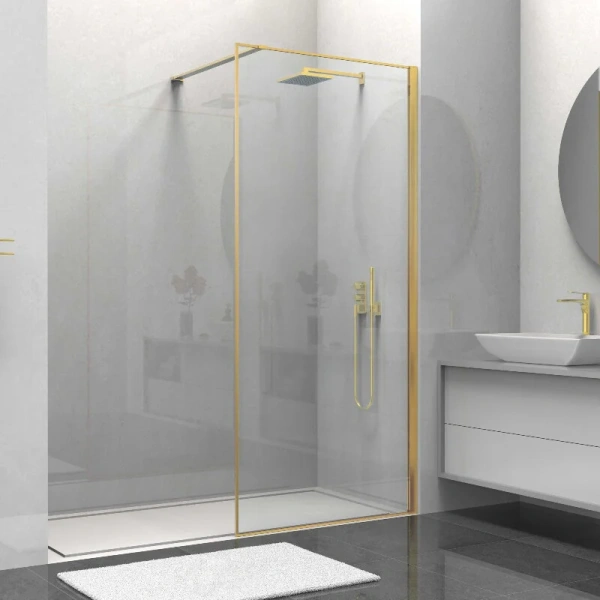 Душевая перегородка Vincea Walk-In HS 100 см профиль брашированное золото - фото 1