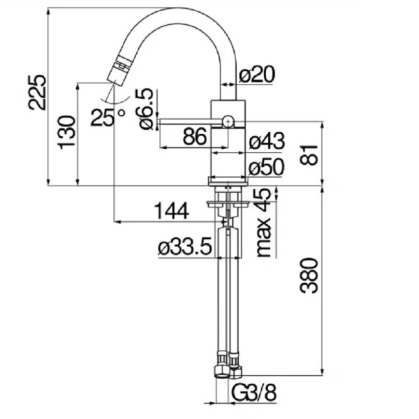 Смеситель для биде Nobili Velis VE125139/3 латунь - фото 2