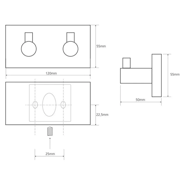 Крючок для ванной Bemeta Beta двойной - фото 2