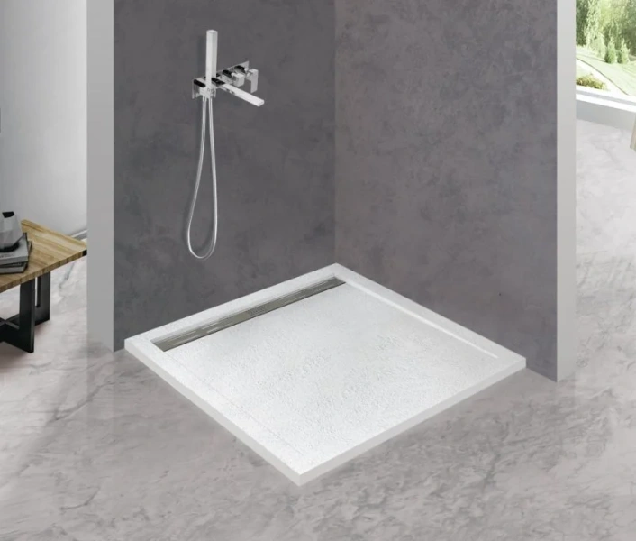 Душевой поддон Cezares Tray 100х100 см из искусственного мрамора белый, квадратные - фото 3