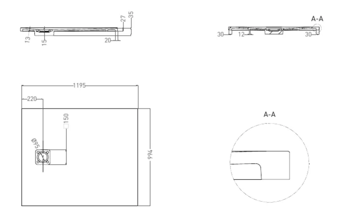 Душевой поддон Salini Oasi 120x100 см белый матовый - фото 2