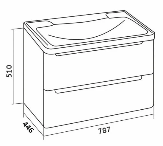 Тумба под раковину подвесная Grossman Адель 79 см белая, в наличии - фото 2