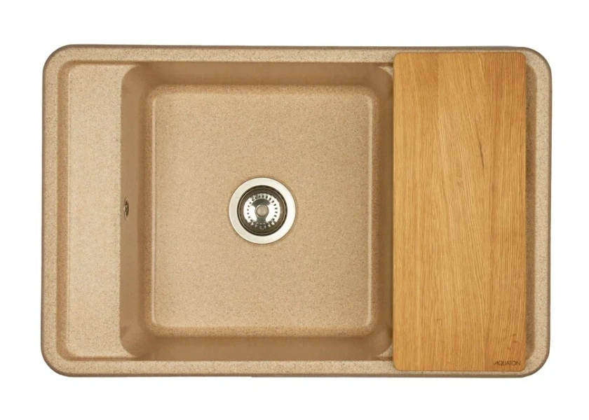 Мойка для кухни Акватон Беллис 78 см песочный, прямоугольной формы - фото 4