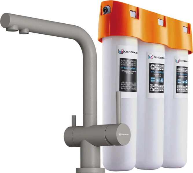 Смеситель для кухни Omoikiri Nagano-GR-P leningrad grey - фото 1