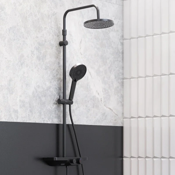 Душевая стойка Damixa Apollo черная, черные - фото 3
