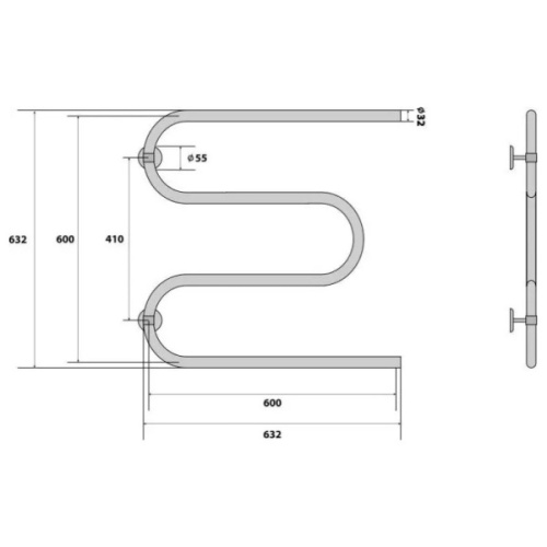 Полотенцесушитель водяной Energy Solo 60x60 - фото 3