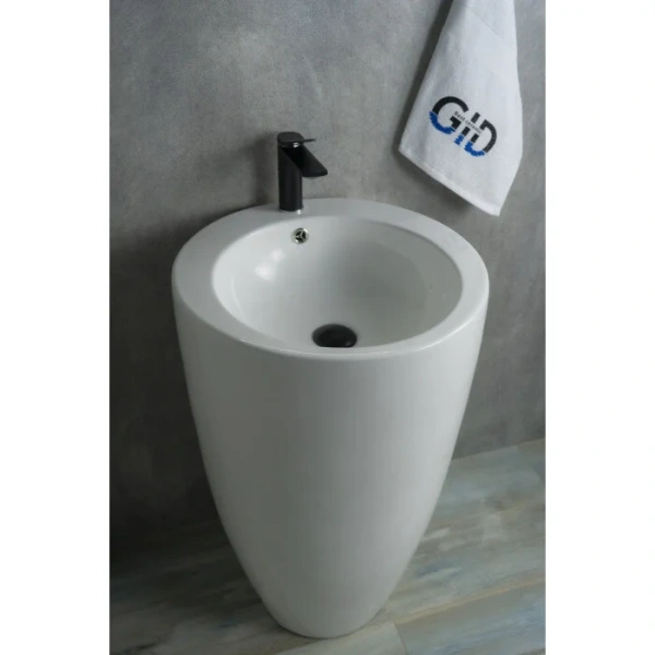 Раковина напольная GID Nb133 49 см белая, одинарные - фото 8