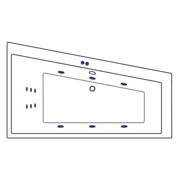 Ванна гидромассажная Excellent Sfera Slim Line 170 x 100 см, правая, белый/золото, WAEX.SFP17S.LINE.GL - фото 4