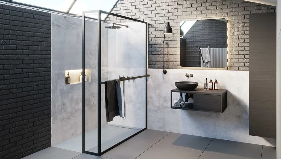 Душевая перегородка черная Riho Lucid GD402 120x200 см, 120 см - фото 4