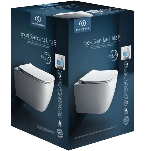 Унитаз подвесной Ideal Standard i.life безободковый, фарфор, керамика - фото 8