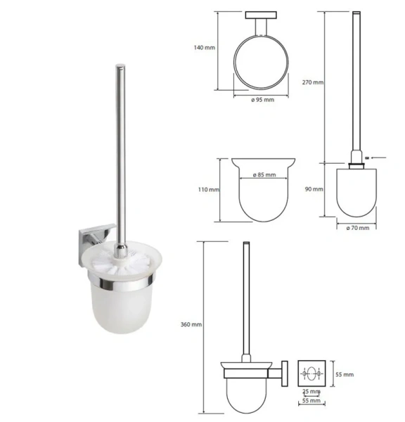 Ершик Bemeta Beta хром, современные, hi-tech - фото 2