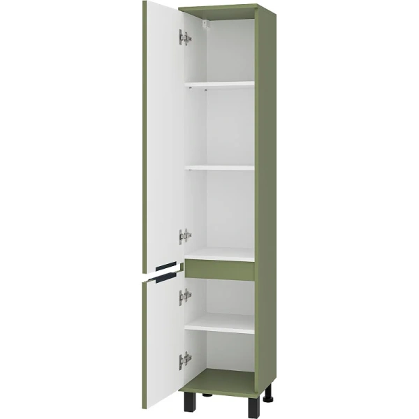 Шкаф-пенал Brevita Enfida 35 см зеленый, левый, пристенные, высокие - фото 7