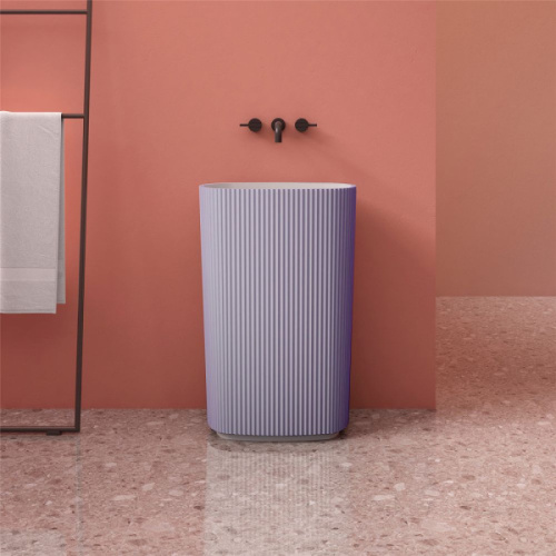 Раковина напольная Abber Stein 55 см фиолетовая - фото 3