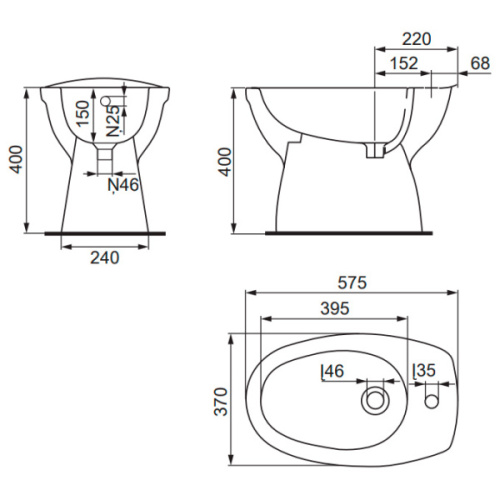 Биде напольное Cersanit Eko - фото 4