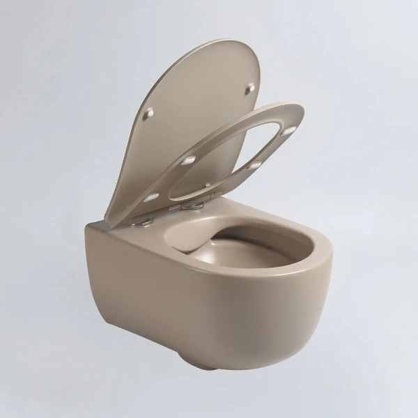 Унитаз подвесной Vincea Evo капучино матовый, безободковые, сиденье с микролифтом , с антивсплеском - фото 5