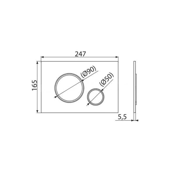 Клавиша смыва Alcaplast белая глянцевая/обод золото глянцевое - фото 2