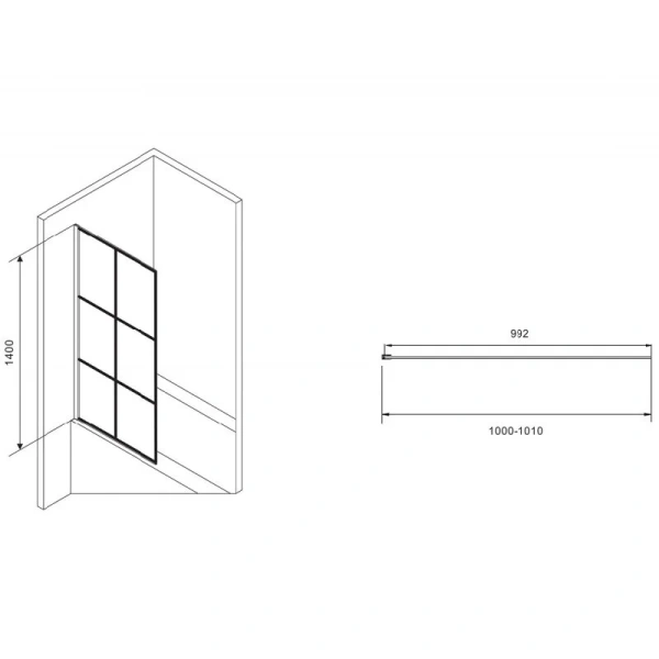 Неподвижная стенка Abber Immer Offen 100x140 см стекло прозрачное с рисунком, 100 см - фото 2
