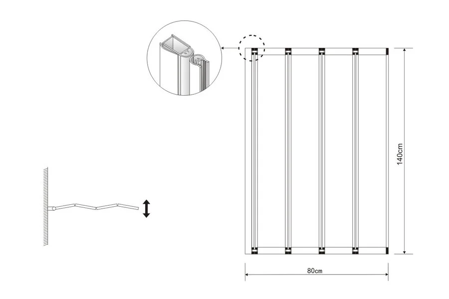 Шторка для ванны Grossman 80х140 см складная - фото 2