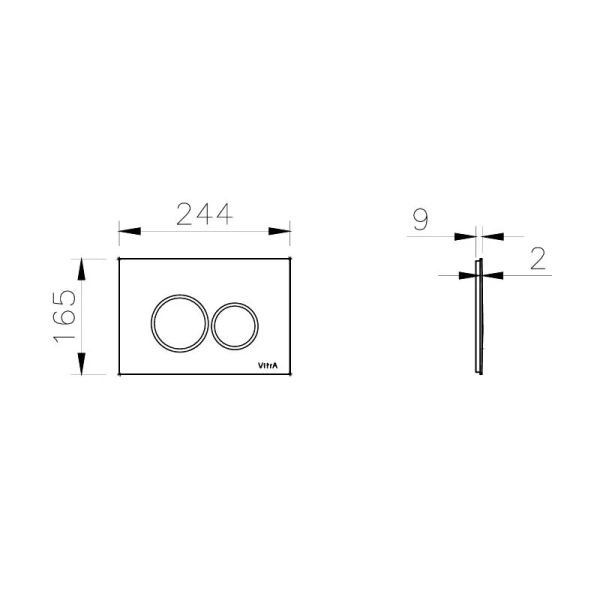 Клавиша смыва VitrA Origin матовая черная - фото 2
