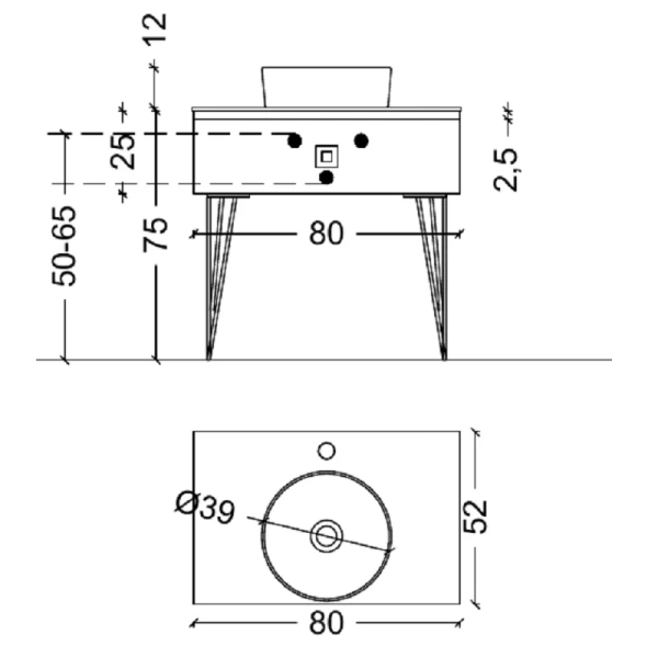 Тумба под раковину Boheme Lucido 80 см насыщенный синий, по запросу - фото 2