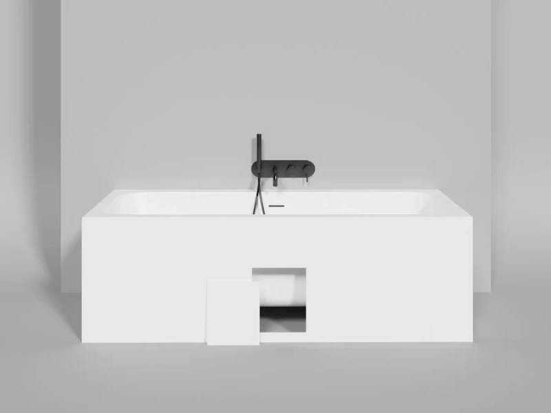 Ванна из искусственного камня Salini Orlanda Axis Kit 180x80 см встраиваемая, белые - фото 8