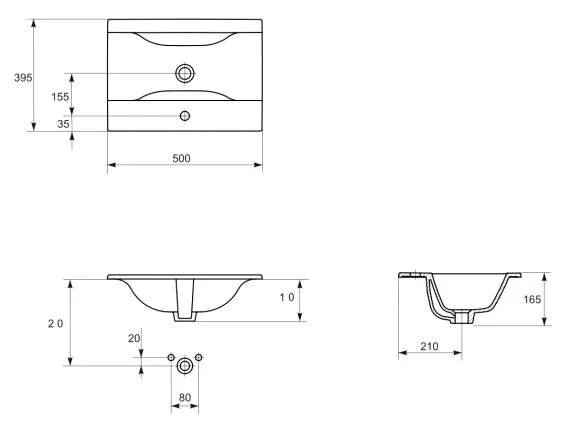 Раковина Cersanit Ontario 50 см встраиваемая, белая - фото 2