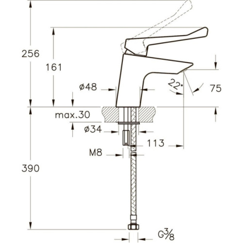 Смеситель для раковины Vitra AquaMed Solid S медицинский - фото 3