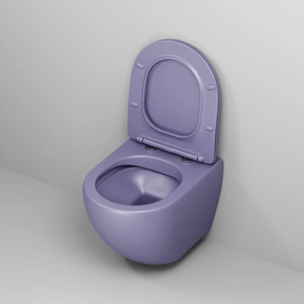 Унитаз подвесной Grossman Color фиолетовый матовый, с горизонтальным, прямым выпуском - фото 7