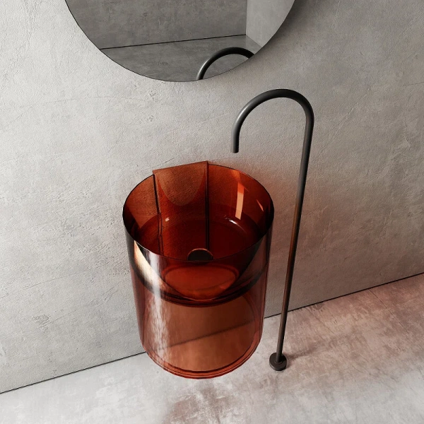 Раковина Abber Kristall 42 см коричневая, другие - фото 4