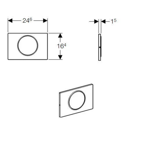 Клавиша смыва Geberit Sigma 10 нержавеющая сталь/обод хром глянцевый - фото 2