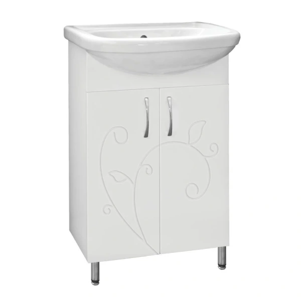 Тумба с раковиной напольная Style Line Эко Фьюжн ЛС-00000073 55 см с дверцами - фото 1