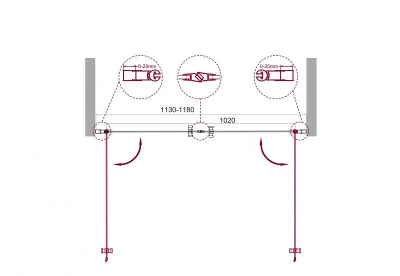 Душевая дверь в нишу BelBagno Etna 120 см с прозрачным стеклом - фото 2