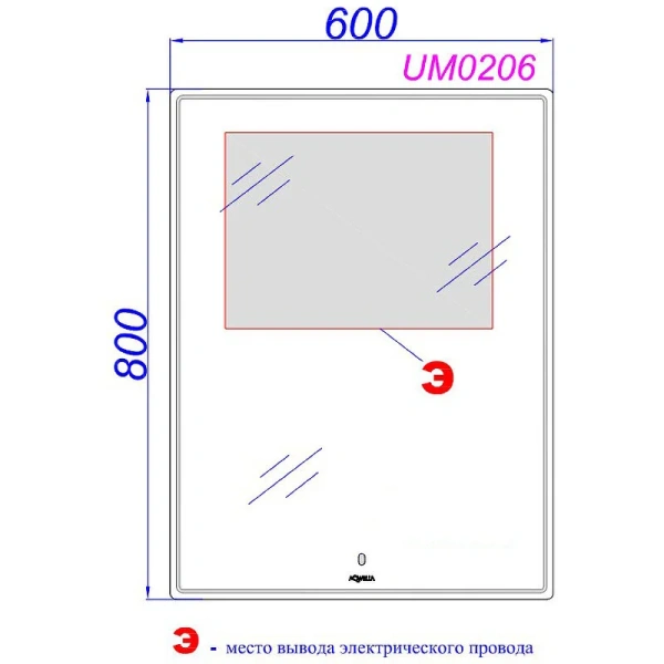 Зеркало с подсветкой Aqwella UM 60 см сенсорный выключатель - фото 2