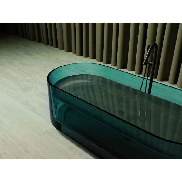 Ванна из полиэфирной смолы Abber Kristall 170x75 см бирюзовая, овальные - фото 5