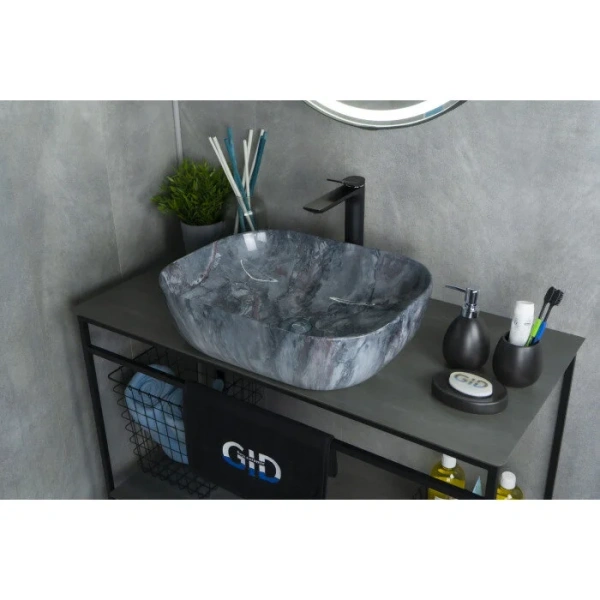 Раковина GID Geometrico K397G124 50 см под камень, одинарные, недорогие - фото 8