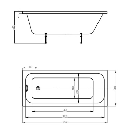Ванна акриловая Акватек Мия 120х70 см прямоугольная, белые - фото 8