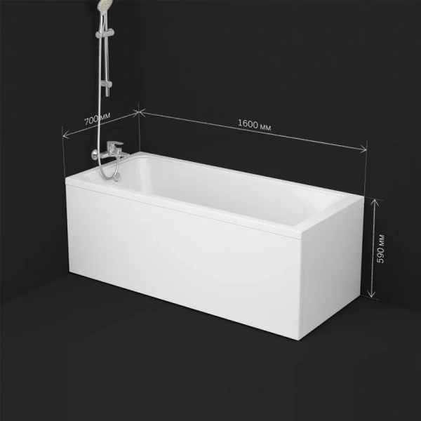 Ванна акриловая Am.Pm Gem 160х70 см приставная, современныe, hi-tech - фото 3