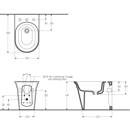 Биде напольное Migliore Monaco белое с золотом - фото 4