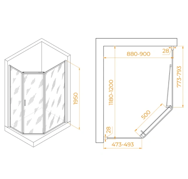 Душевой уголок RGW Passage PA-86 90x120 см профиль хром, стекло прозрачное - фото 2