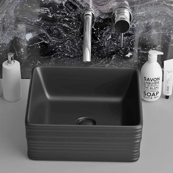 Раковина Grossman 39,5 см черная матовая, черные - фото 4