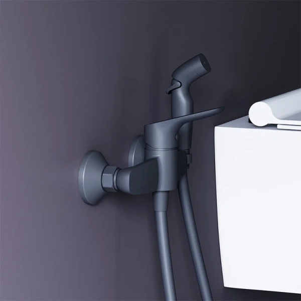 Гигиенический душ со смесителем Damixa Jupiter черный, полный комплект со смесителем - фото 3