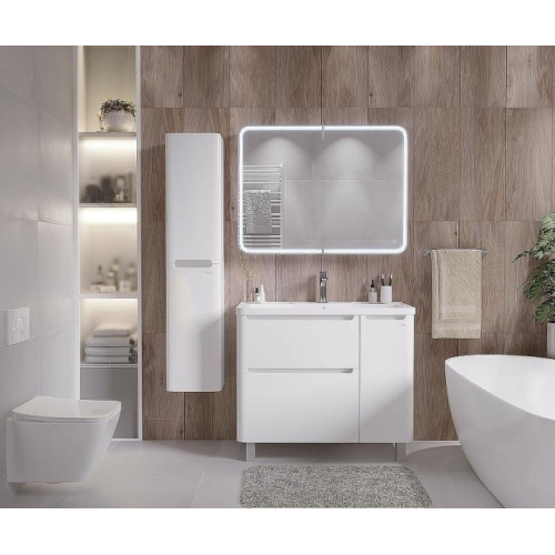 Зеркальный шкаф с подсветкой Grossman Адель 100 см белый, современные, hi-tech - фото 3