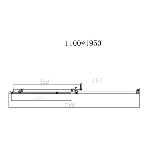 Душевая дверь в нишу Vincea Slim-N 110 см профиль черный, 110 см - фото 3