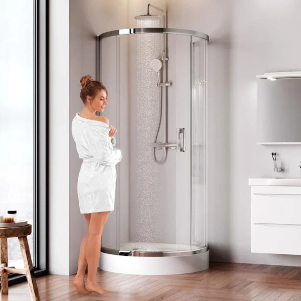 Душевой уголок Am.Pm Like 95x95 см стекло прозрачное, хром - фото 4